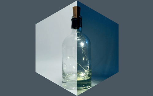 Lichtketting in fles