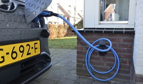 Blue current onzichtbaar elektrisch oplaadpunt