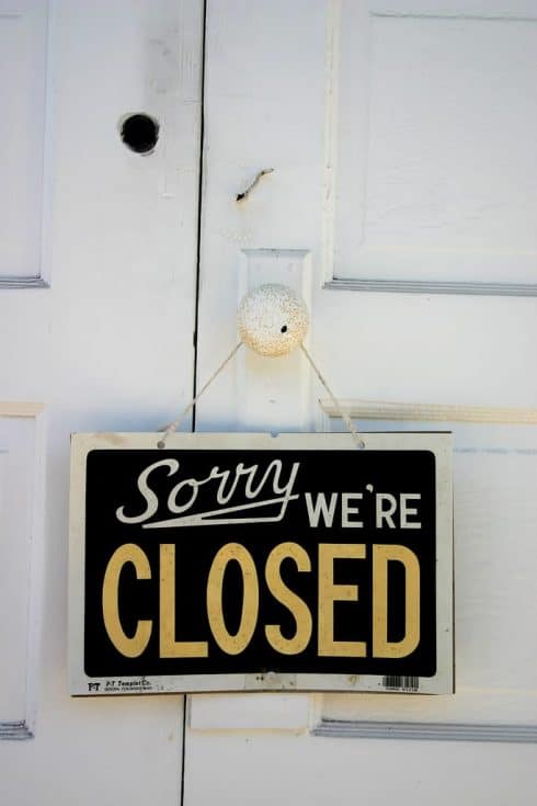 Sorry, we zijn gesloten