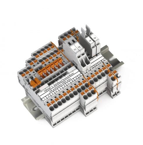 WAGO DIN-rail aansluitklemmen met drukknop