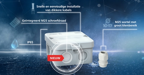 kabeldoos geïntegreerd M25 schroefdraad