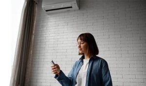 vrouw met airco