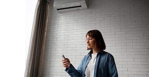 vrouw met airco